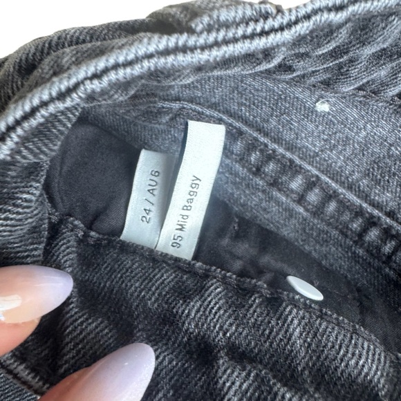 A Brand 95 Mid Baggy Black Wide-Leg Jeans - Picture 6 of 7